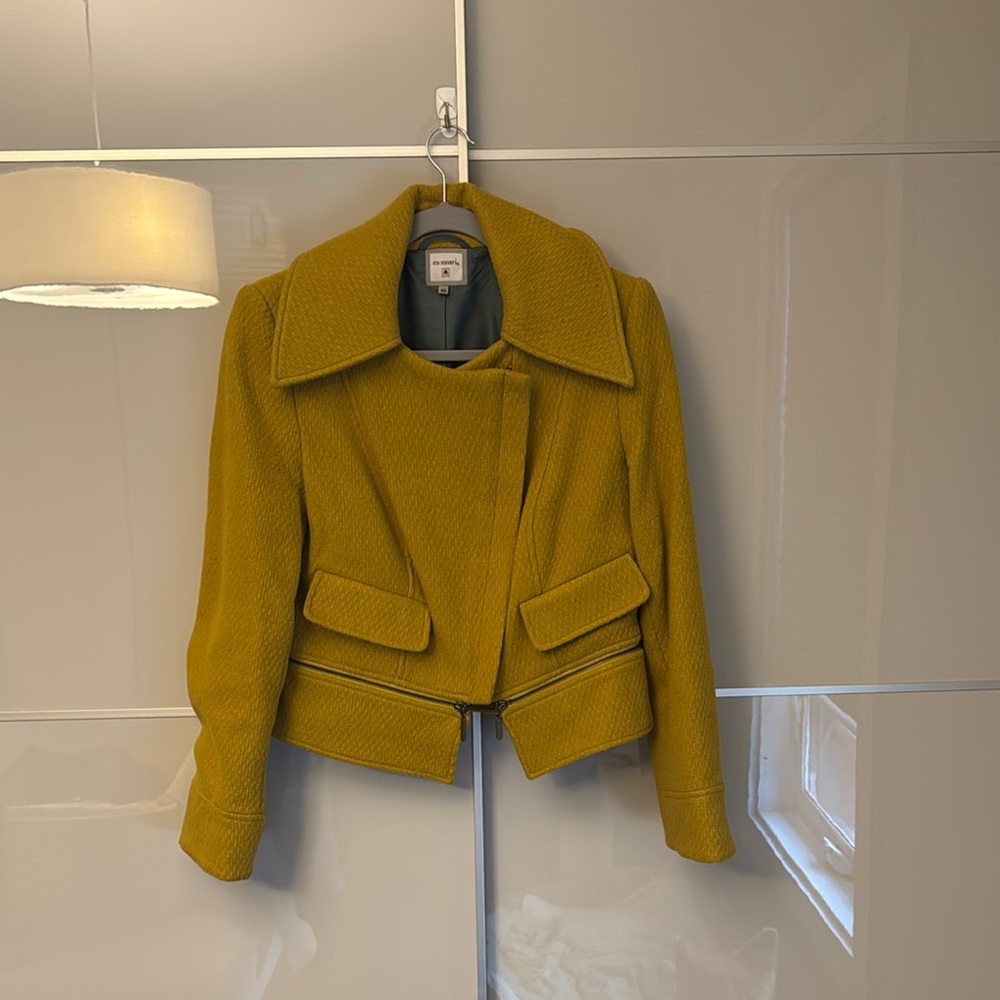 Stylish Mustard Wool Moto Jacket